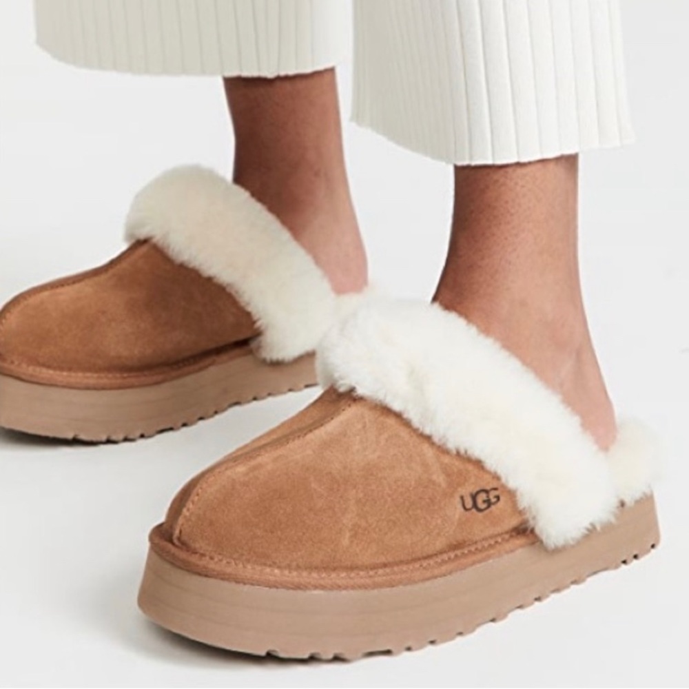 NEW UGG Disquette Slippers Chestnut Sz 8